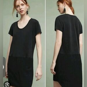 ANTHROPOLOGIE Dolan Left Coast Collection Loren Tunic Tee Shirt Dress Black S